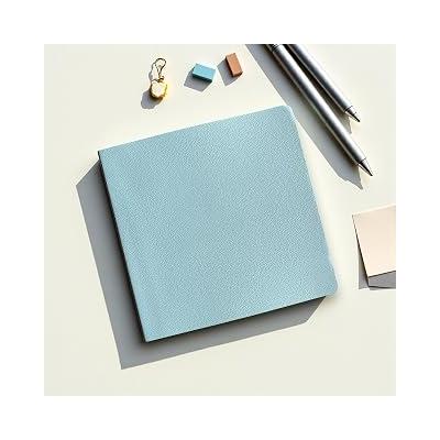 Fark Tanıtım Defter, Çizgisiz Not Defteri – PU Deri Not Defteri – 16,5x16,5 cm, 96 Yaprak (192 Sayfa), 90 gr Ivory Kağıt, Esnek Kapak, Ofis ve Kırtasiye (Buz Mavi)