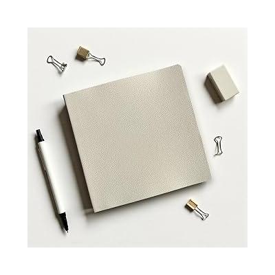 Fark Tanıtım Defter, Noktalı Not Defteri – PU Deri Not Defteri – 16,5x16,5 cm, 96 Yaprak (192 Sayfa), 90 gr Ivory Kağıt, Esnek Kapak, Ofis ve Kırtasiye (Kırık Beyaz)