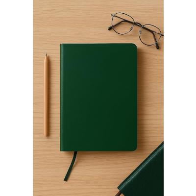 Fark Tanıtım Fark Tanıtım Çizgisiz Not Defteri, Yeşil Deri Kapaklı Defter, 128 Yaprak A5 Defter, Ofis ve Kırtasiye (14cm x 21 cm) (Yeşil Kapak)