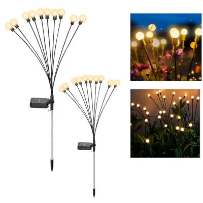 Firefly Solar Pathway Lights, 2 adet dış mekan aydınlatması, ateş böceği ışığı, LED, su geçirmez, sallanan bahçe lambası, yıldızlı gökyüzü, avlu, veranda, güneş enerjili bahçe dekorasyon lambaları