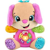 Fisher-Price bebekler için eğitici oyuncak, Eğlen ve Öğren Yaşa Göre Gelişim Köpekçiğin Kız Kardeşi Pembe, 6 ay ve üzeri bebekler için müzikli pelüş oyuncak, JFD34