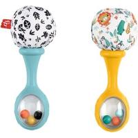 Fisher-Price Neşeli Marakas Fisher-Price Neşeli Marakas oyuncak, 3 ay ve üzeri bebekler için 2'li set, yüksek kontrastlı renkler HMF34