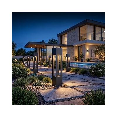FoneLight Aka Modern Alüminyum Bahçe Aydınlatması Yürüyüş Yolu Aydınlatma, Bollard Aydınlatma, Antrasit Gövde Rengi, 3000K Işık Rengi Sıcaklığı, 60 cm Yükseklik