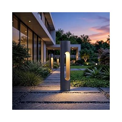 FoneLight Velora Alüminyum LED Bollard Bahçe Aydınlatma Direği IP65 Dış Mekan Peyzaj Yürüyüş Yolu Aydınlatması Antrasit 9W 3000K Villa Bahçe Lambası 500 mm