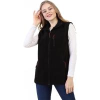 GENIUS STORE Kadın Polar Yelek Tam Fermuarlı Outdoor Spor Yelek 3Cepli