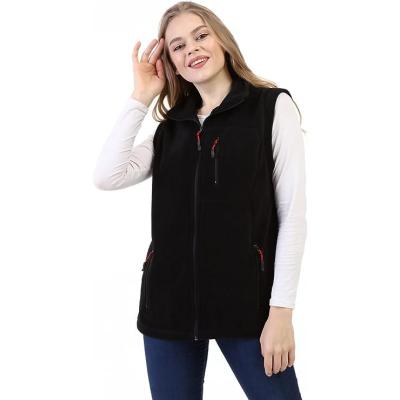GENIUS STORE Kadın Polar Yelek Tam Fermuarlı Outdoor Spor Yelek 3Cepli