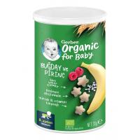Gerber Organik Pirinçli, Buğdaylı, Muzlu ve Ahududulu Bebek Atıştırmalığı 35 g