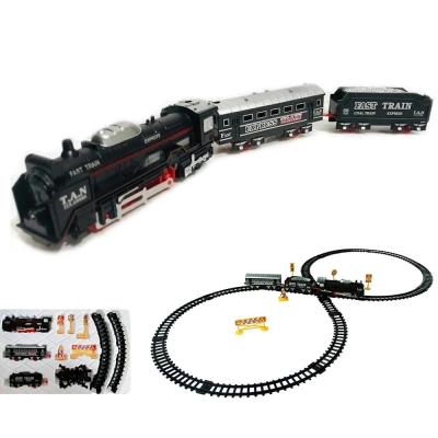 Giffy / 23 Parça Işıklı Klasik Tren Seti 96Cm 3 Farklı Ray Modeli Pilli Retro Tren raylı oyuncak full fonksiyon çocuklar için eğitici