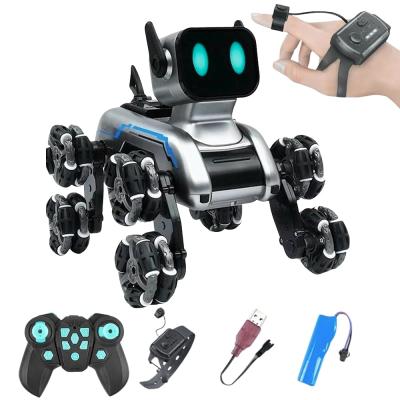 Giffy/Oyuncak 2.4 GhZ Uzaktan ve Bilekten Kumandalı Şarjlı 8 Teker Akrobat Robot Köpek Müzikli ve Led Işıklı Full Fonksiyon Akıllı Köpek Yavrusu Çift Kumanda Kontollü