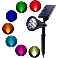 GreenTech Solar Kazıklı Bahçe Aydınlatma RGB Spot, Siyah, GT-SL04