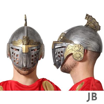 Gümüş Üzeri Altın Renk Oynar Başlıklı Romalı Bizans Kaskı Miğferi 25x20 Cm