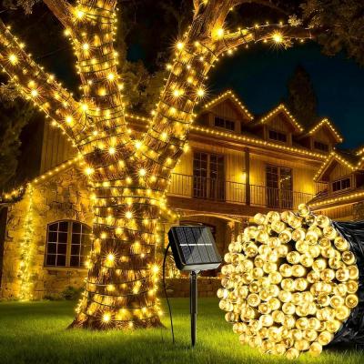 Güneş Enerjili LED Işık Zinciri 12 Metre 100 LED Gün Işığı, Solar Bahçe Işığı, IP65 Su Geçirmez, 8 Aydınlatma Modlu, Balkon, Teras, Ağaç, Çit ve Dış Mekan Dekorasyonu