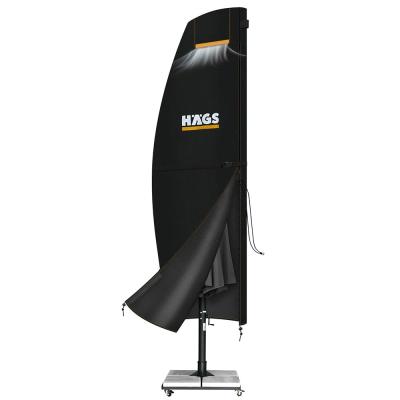 Haegs Bahçe Şemsiye Kılıfı, Veranda Parasol Konsol Şemsiyesi Brandası, Koruma Örtüsü, Su Geçirmez, Hava Koşullarına Dayanıklı Bahçe Gölgelik Güneşlik Örtüsü (280-30/81/46 cm) Siyah
