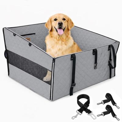 Haegs Büyük ve Orta Köpekler İçin Araba Köpek Hamağı, Evcil Hayvan Araç içi Hamağı, Köpek Taşıma Çantası, Su Geçirmez Kumaş, Katlanabilir Evcil Hayvan Araba Koltuğu - Gri