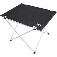 HAEGS Ultralight Katlanır Kamp Masası, Piknik, BBQ, Doğa Aktiviteleri, Hiking, Plaj için Taşınabilir Kompakt Roll Up Outdoor Kamp Masası Büyük Boy - Siyah