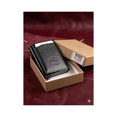 Hakiki Dana Derisi Natural Mekanizmalı Otomatik Mavi Kartlık Cüzdan (10X8,5 cm) (Siyah)