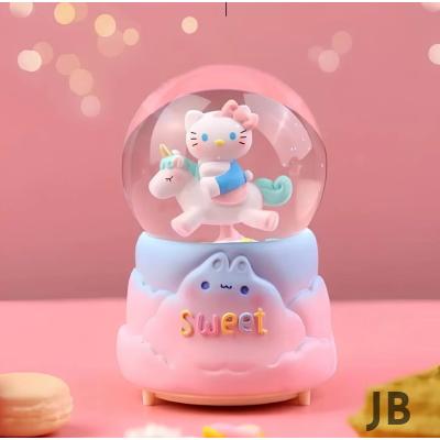 Hello Kitty İçi Dönmeli Püskürtmeli Işıklı Müzikli Kar Küresi Büyük Boy Alk3036