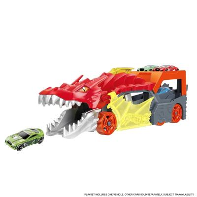 Hot Wheels fırlatıcı ve taşıyıcı ejderha Hot Wheels™ Şehri fırlatıcı ve taşıyıcı ejderha, ağzından araba püskürtür, 3 yaş ve üzeri çocuklar için hediye GTK42