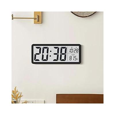 HyMark LCD Ekran 20x8cm Dijital Duvar Saati USB Pilli Zaman Sıcaklık Tarih