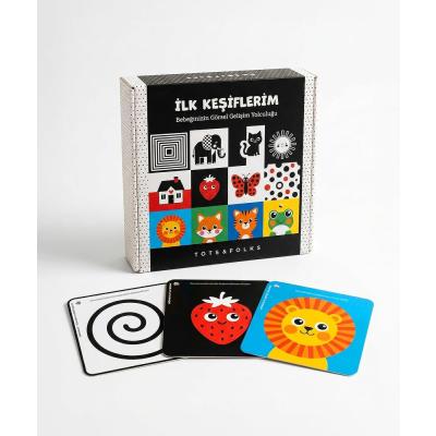 İlk Keşiflerim Görsel Gelişim Rehberi | 3 Dönem Bebek Zeka Kartları + Montessori Mobil | 0-12 Ay | Bebek Zeka Kartı | Tummy Time