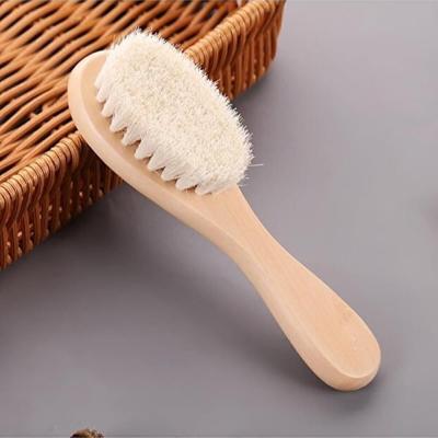 Jouis Bebek Saç Fırçası ve Tarak, Doğal Keçi Kılı, Hipoalerjenik, Yenidoğan için Yumuşak Saç Bakımı, Ahşap Saplı