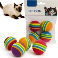 Jouis Kedi Oyuncak Topu – 4’lü Sünger Top Seti – Renkli ve Hafif Köpük Toplar – Dayanıklı, Güvenli ve Eğlenceli Kedi Oyun Topları – Evcil Hayvan Etkinlik Oyuncağı