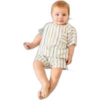 Julayla Çizgili Müslin Gömlek Şort Takım | Erkek Bebek Yazlık 2’li Set | KD53215-1