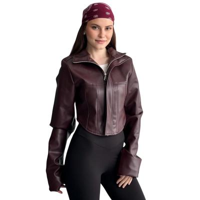 Kadın Korse Detaylı Crop Deri Ceket – Fermuarlı, Vücuda Oturan Fit, Modern Şık Kısa Suni Deri Ceket, Günlük & Gece Kombin Kadın Ceket