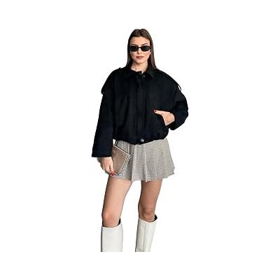 Kadın Oversize Süet Bomber Ceket – Fermuarlı ve Düğmeli Modern Tasarım | Geniş Kesim Şık Mont | Günlük ve Sokak Stili Kaban | Bahar & Sonbahar Kombinleri İçin Trend Ceket