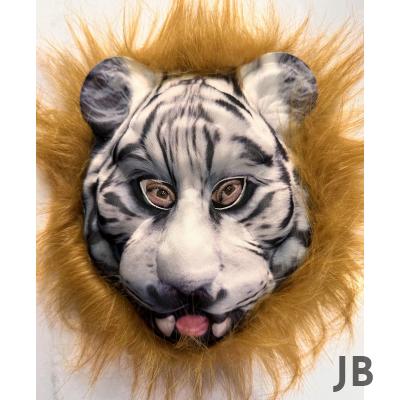 Kahverengi Saçlı Dişli Kaplan Maskesi Mega Peluş 25 No