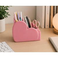 Kalp Tasarımlı Masaüstü Organizer Pembe, 12x10x9 cm