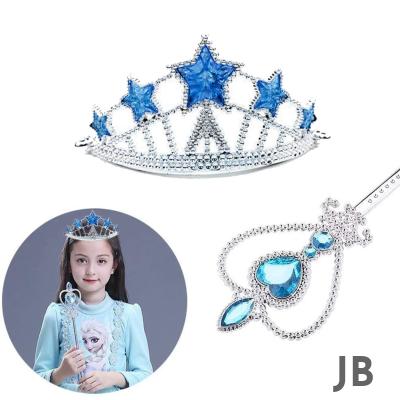 Karlar Ülkesi Elsa Yıldız Mavi Taç Ve Elsa Asa Seti 2 Parça