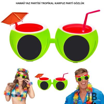 Karpuz Şekilli Tropikal Hawaii Yaza Merhaba Parti Gözlüğü