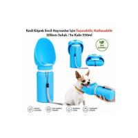 Kedi Köpek Evcil Hayvan İçin Taşınabilir Katlanabilir Silikon Su Kabı Su Şişesi Seyahat Suluk 550ml Sızdırmaz