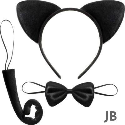 Kedi Kostüm Taç Kuyruk Papyon Seti 1 Adet