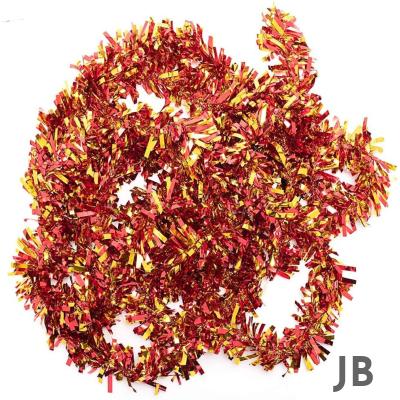 Kırmızı Altın Renk 4 Cm Genişlik Garland Çift Renk Sim Süs 180 Cm