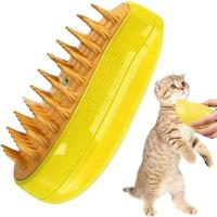 Kyrotech 3'ü 1 Arada Buharlı Silikon Şarjlı Kedi Köpek Fırçası Çok İşlevli Tüy Fırçası Masaj, Kendini Temizleyen Buharlı Fırça, Dolaşık ve Gevşek Tüyleri Temizlemek için Buharlı Evcil Hayvan Fırçası