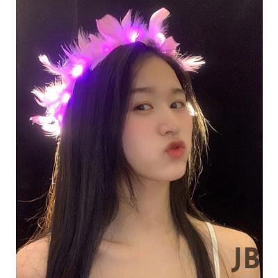 Led Işıklı Rengarenk Yanan 3 Fonksiyonlu Otrişli Parti Tacı Pembe Renk 12x12 Cm