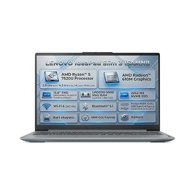 Lenovo IdeaPad Slim 3 15AMN8 | AMD Ryzen 5 7520U | Integrated AMD Radeon 610M Graphics | 15.6" FHD (1920x1080) TN 250nits | 8GB RAM | 512GB M2 NVMe SSD | FreeDOS | 82XQ00RWTX