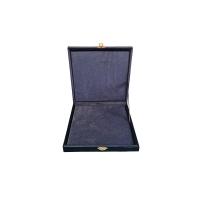 Lüks Kadife Takı Kutusu, Mücevher ve Tesbih için, Desenli Kadife Kaplama, Kilitli, Premium Hediye Kutusu (LACİVERT, 17X17)
