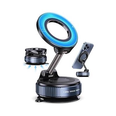 MagnetPRO Araç Telefon Tutucu MagSafe Vakumlu | 360° Dönebilir, Mükemmel Tutunma, Ultra Güçlü Vantuz N52 Çift Mıknatıs, MagSafe iPhone Android Uyumlu, Araç, Ofis, Spor Salonu İçin