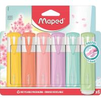 Maped Ofis ve Kırtasiye 742558 Fosforlu Kalemler 6'Lı, 1-5 mm, Pastel Renk