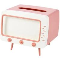 Masaüstü Retro Telefon Tutucu, Masaüstü Peçetelik Cep Telefonu Standı, (PEMBE DEKORATİF ŞIK)