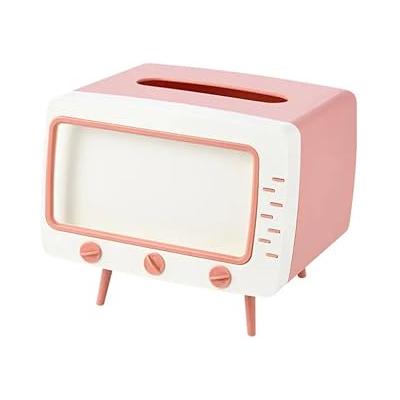 Masaüstü Retro Telefon Tutucu, Masaüstü Peçetelik Cep Telefonu Standı, (PEMBE DEKORATİF ŞIK)