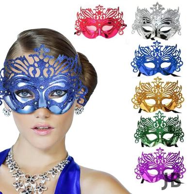 Metalize Hologramlı Balo Venedik Parti Maskesi 6 Renk 6 Adet
