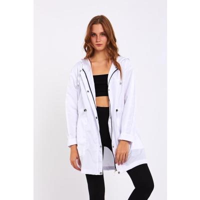 Micro Beyaz Midi Yağmurluk & Rüzgarlık