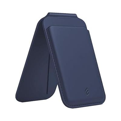 Minesk iPhone için Magsafe ile Uyumlu 2’si 1 Arada Cüzdan ve Stand Manyetik Kartlık Yenilenmiş V2 Güçlü Mıktanıs ile Süper Yapışma ve Sağlam Tutuş (Lacivert, Stand)