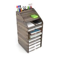 Mingitav Tower Ofis Masaüstü Organizer 10 Kat Letter A4 Evrak Rafı (Ceviz)