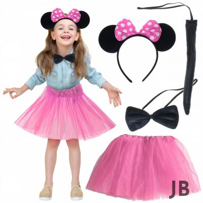 Minnie Kostüm Seti (pembe Tütü Etek + Pembe Taç + Papyon + Kuyruk)