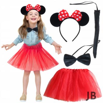 Minnie Mouse Kostüm Seti Etek Taç Kuyruk Papyon Gösteri Seti